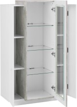 Vitrine >Catania< in Weiß-Hochglanz - 80x120,5x38cm (BxHxT)