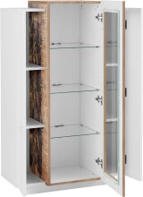 Vitrine >Catania< in Weiß-Hochglanz - 80x120,5x38cm (BxHxT)