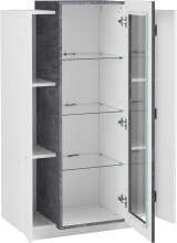 Vitrine >Catania< in Weiß-Hochglanz - 80x120,5x38cm (BxHxT)
