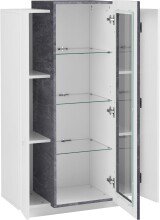 Vitrine >Catania< in Weiß-Hochglanz - 80x120,5x38cm (BxHxT)