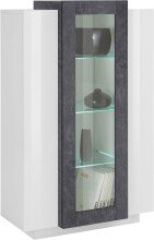Vitrine >Catania< in Weiß-Hochglanz -...