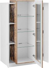 Vitrine >Catania< in Weiß-Hochglanz - 80x120,5x38cm (BxHxT)