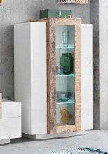 Vitrine >Catania< in Weiß-Hochglanz -...