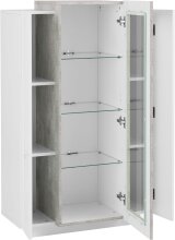 Vitrine >Catania< in Weiß-Hochglanz - 80x120,5x38cm (BxHxT)
