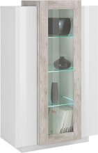Vitrine >Catania< in Weiß-Hochglanz -...