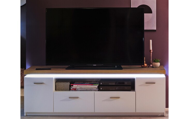 TV-Board >Chalki< in Weiß - 156x50x44cm (BxHxT)