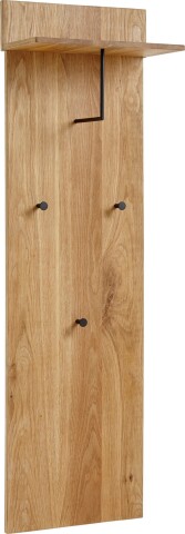 Garderobenpaneel >Anacortes< in Eiche aus Massivholz - 42x135x20cm (BxHxT)