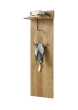 Garderobenpaneel >Anacortes< in Eiche aus Massivholz - 42x135x20cm (BxHxT)
