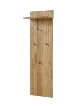 Garderobenpaneel >Anacortes< in Eiche aus Massivholz - 42x135x20cm (BxHxT)