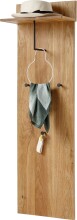 Garderobenpaneel >Anacortes< in Eiche aus Massivholz - 42x135x20cm (BxHxT)