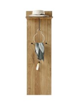 Garderobenpaneel >Anacortes< in Eiche aus Massivholz - 42x135x20cm (BxHxT)