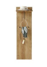 Garderobenpaneel >Anacortes< in Eiche aus Massivholz - 42x135x20cm (BxHxT)