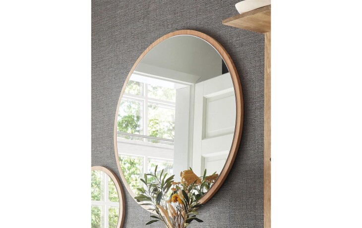 Wandspiegel >Anacortes< in Eiche aus Massivholz,Spiegelglas - 75x75cm (BxT)