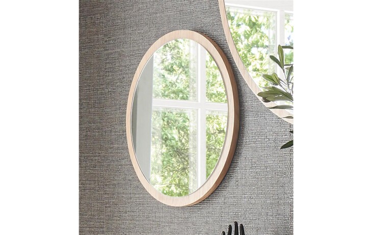 Wandspiegel >Anacortes< in Eiche aus Massivholz,Spiegelglas - 40x40cm (BxT)