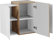 Hängeschrank >Catania< in Weiß-Hochglanz/Ahorn - 90x65,5x38cm (BxHxT)