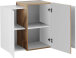 Hängeschrank >Catania< in Weiß-Hochglanz/Ahorn - 90x65,5x38cm (BxHxT)