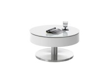 Couchtisch >Souli< in Weiß aus MDF,Metall,Glas - 79x40x79cm (BxHxT)