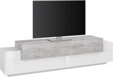 TV-Board >Catania< in Weiß-Hochglanz - 200x51,6x45cm (BxHxT)