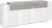 Sideboard >Catania< in Weiß-Hochglanz - 200x85,6x45cm (BxHxT)