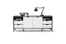 Sideboard >Nemea< in Grau matt - 180x73x40cm (BxHxT)