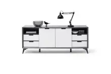 Sideboard >Nemea< in Grau matt - 180x73x40cm (BxHxT)