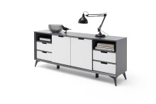 Sideboard >Nemea< in Grau matt - 180x73x40cm (BxHxT)