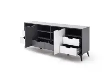 Sideboard >Nemea< in Grau matt - 180x73x40cm (BxHxT)