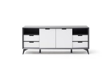 Sideboard >Nemea< in Grau matt - 180x73x40cm (BxHxT)