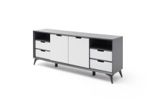Sideboard >Nemea< in Grau matt - 180x73x40cm (BxHxT)