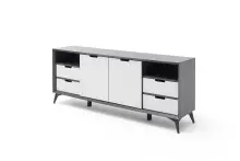 Sideboard >Nemea< in Grau matt - 180x73x40cm (BxHxT)