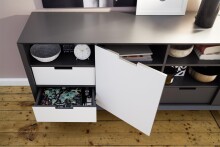 Sideboard >Nemea< in Grau matt - 180x73x40cm (BxHxT)
