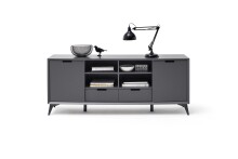 Sideboard >Nemea< in Grau matt - 180x73x40cm (BxHxT)