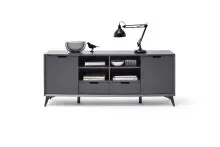 Sideboard >Nemea< in Grau matt - 180x73x40cm (BxHxT)