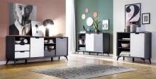 Sideboard >Nemea< in Grau matt - 180x73x40cm (BxHxT)