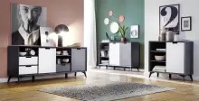 Sideboard >Nemea< in Grau matt - 180x73x40cm (BxHxT)
