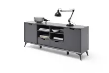 Sideboard >Nemea< in Grau matt - 180x73x40cm (BxHxT)
