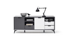 Sideboard >Nemea< in Grau matt - 180x73x40cm (BxHxT)