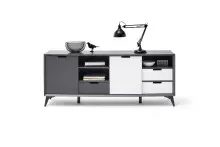 Sideboard >Nemea< in Grau matt - 180x73x40cm (BxHxT)