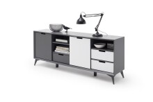 Sideboard >Nemea< in Grau matt - 180x73x40cm (BxHxT)