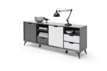 Sideboard >Nemea< in Grau matt - 180x73x40cm (BxHxT)