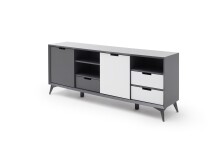 Sideboard >Nemea< in Grau matt - 180x73x40cm (BxHxT)