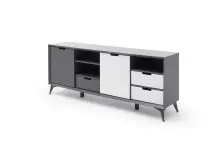 Sideboard >Nemea< in Grau matt - 180x73x40cm (BxHxT)