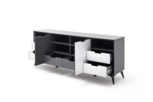 Sideboard >Nemea< in Grau matt - 180x73x40cm (BxHxT)