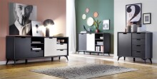 Sideboard >Nemea< in Grau matt - 180x73x40cm (BxHxT)