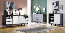 Sideboard >Nemea< in Grau matt - 180x73x40cm (BxHxT)