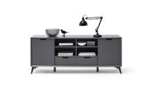 Sideboard >Nemea< in Grau matt - 180x73x40cm (BxHxT)
