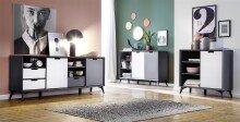 Sideboard >Nemea< in Grau matt - 180x73x40cm (BxHxT)