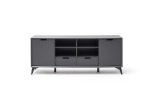 Sideboard >Nemea< in Grau matt - 180x73x40cm (BxHxT)