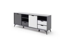 Sideboard >Nemea< in Grau matt - 180x73x40cm (BxHxT)