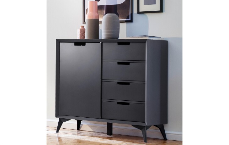 Highboard >Nemea< in Grau matt - 93x92x40cm (BxHxT)